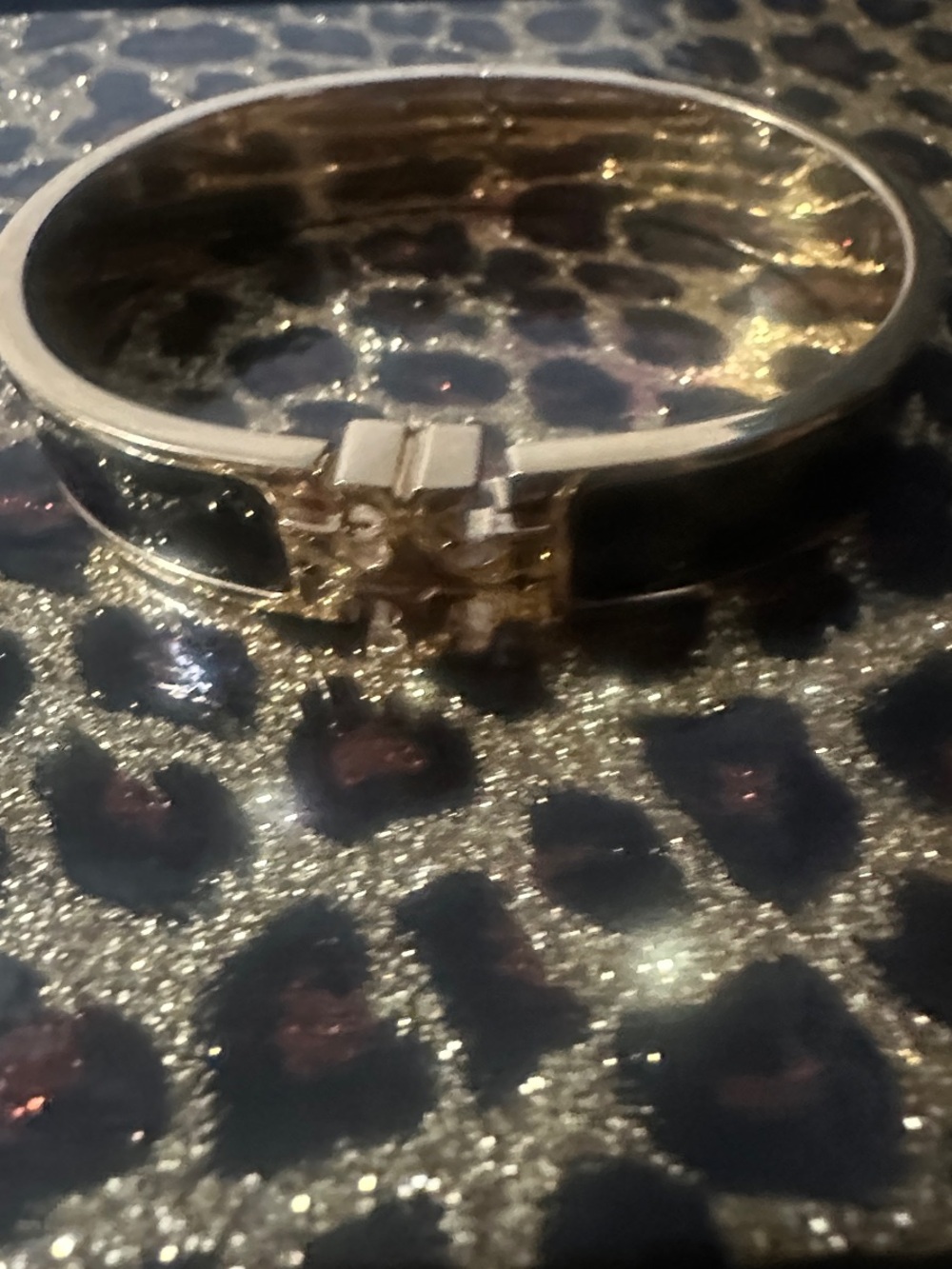 Tory Burch Gold-Tone Bracelet with Black Enamel Accents